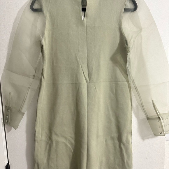 Zara Light Green Ruffle Mini Dress - Picture 8 of 9